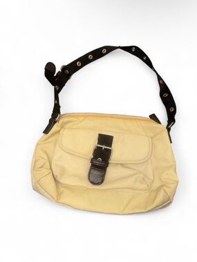 Women's Cream Shoulder Bag with Buckle Detail